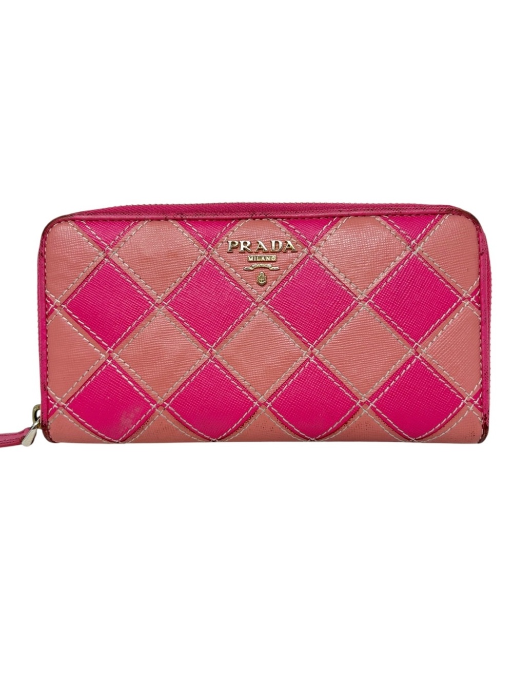 PRADA Leather Zip Around Wallet